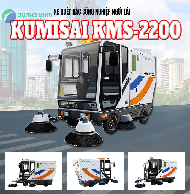 xe quet rac cong nghiep ngoi lai kumisai kms 2200